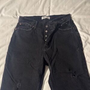 Abercrombie “the dad high rise” - Women’s Black Distressed Jeans